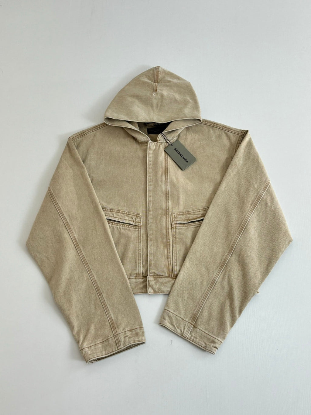 Balenciaga Men's Cropped Hooded Workwear Jacket #375601