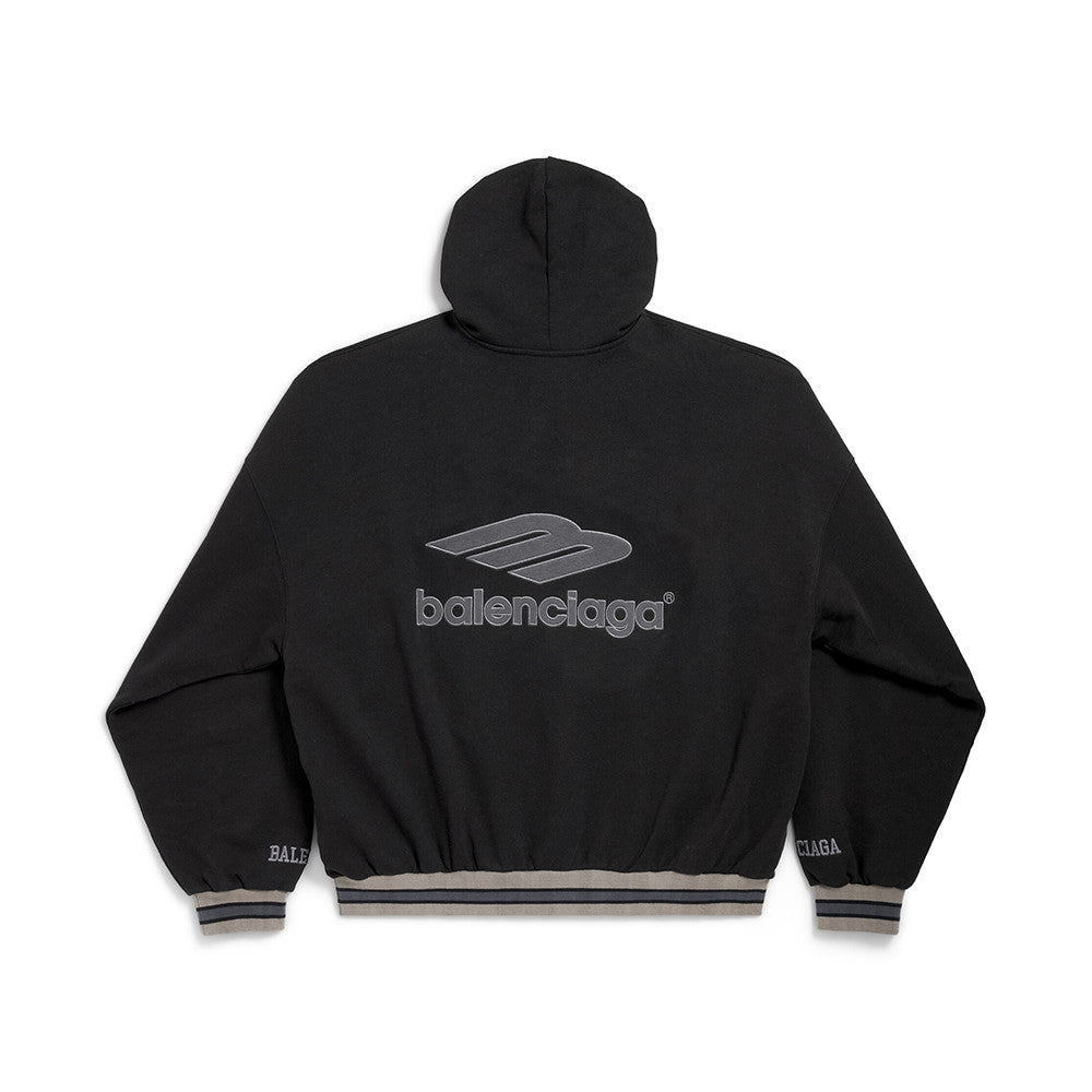 Balenciaga Men's 3b Football Polo Hoodie in Black anthracite #334489
