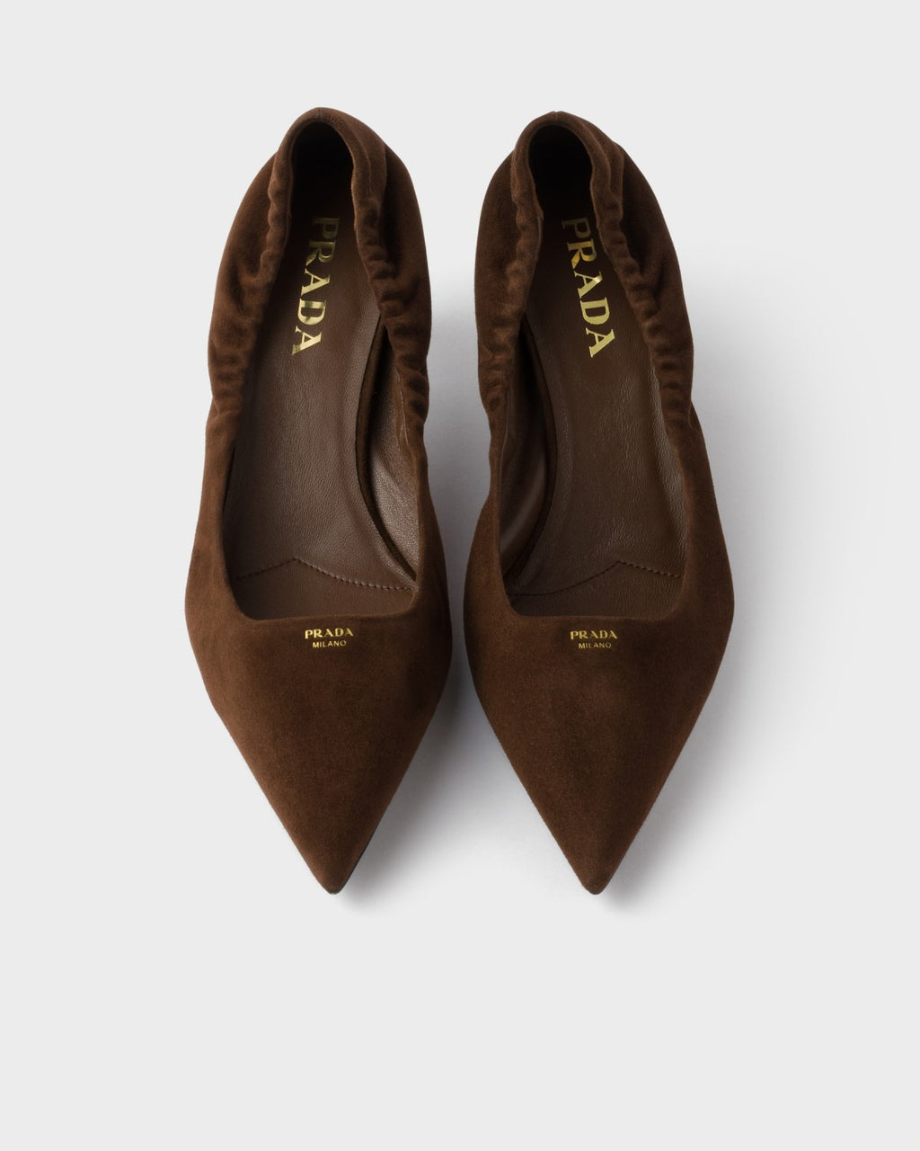 PRADA Cocoa Brown Suede Pumps #334368
