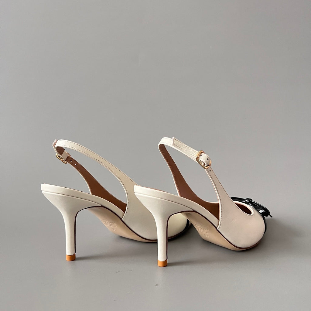 Valentino Bepointy Slingback Pump In Patent Leather And Kidskin 80MM #334525