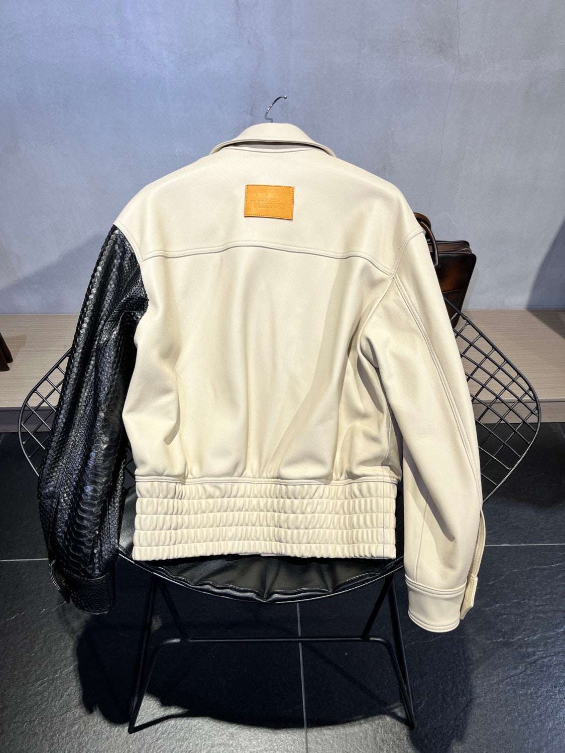 Louis Vuitton Leather Long Sleeved Patchwork Leather Jacket #21699