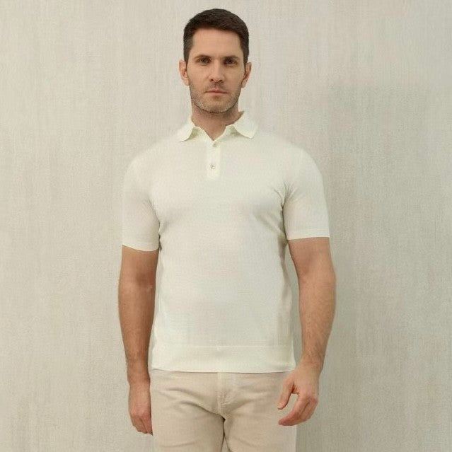 Loro Piana Men's Summer Lapel Straight Solid Color Fitted Pullover Short Sleeve Polo Shirt Ngvp #1554