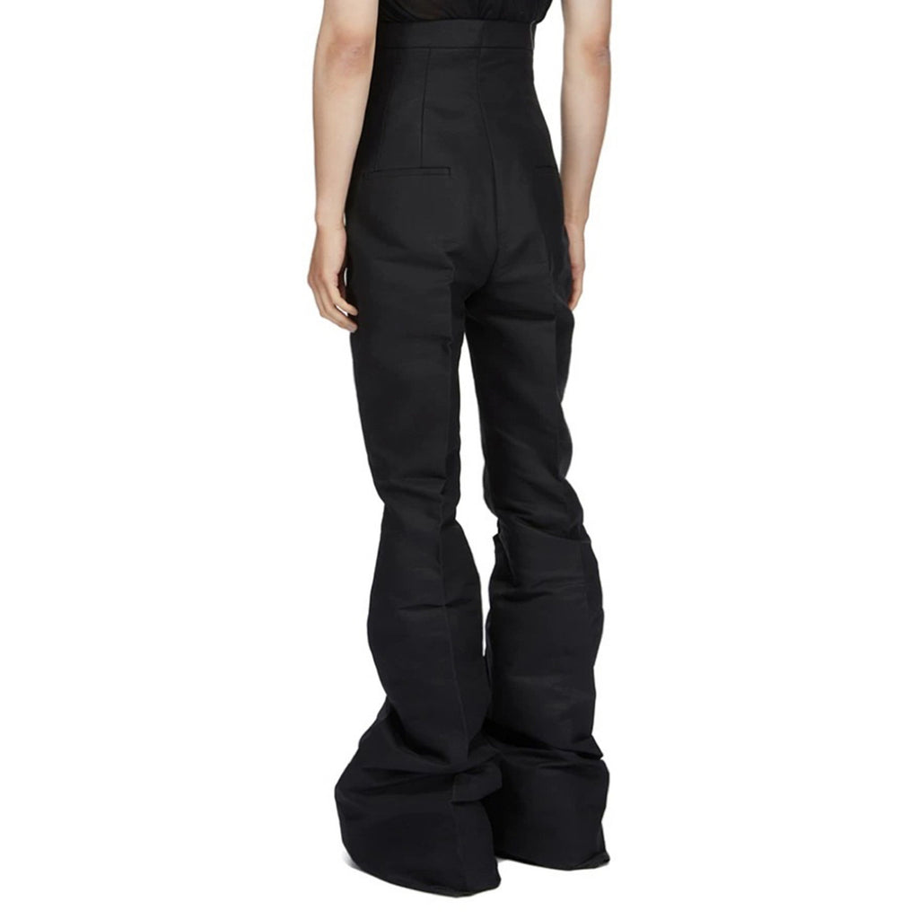 Rick Owens Men's Black Cotton Flared Trousers Spring And Autumn High Waist Trousers Loose Casual Fashion High Street Thin Trousers Pants Ngvp #9829