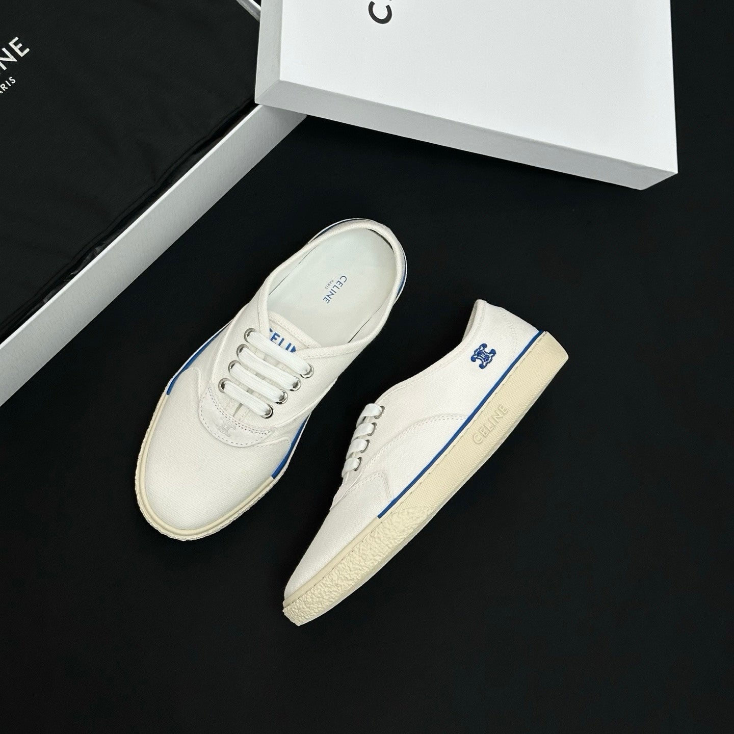 CELINE ALAN SNEAKER IN CANVAS AND SUEDE CALFSKIN #386821