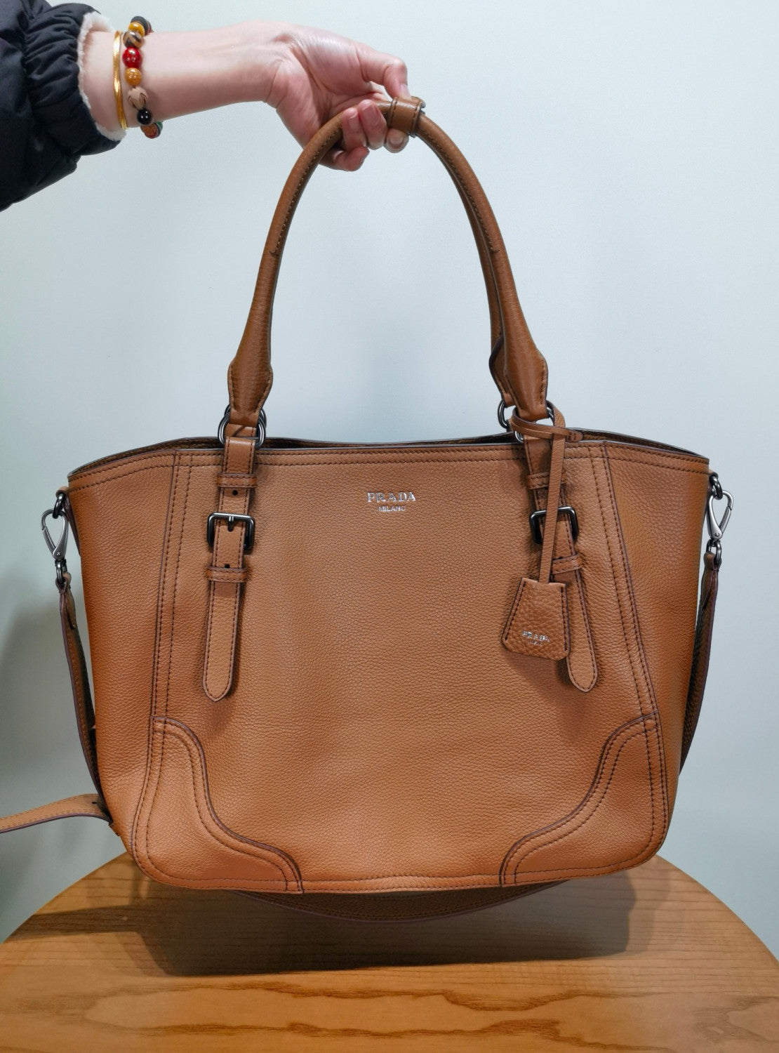 PRADA Large Leather Tote Bag #335977