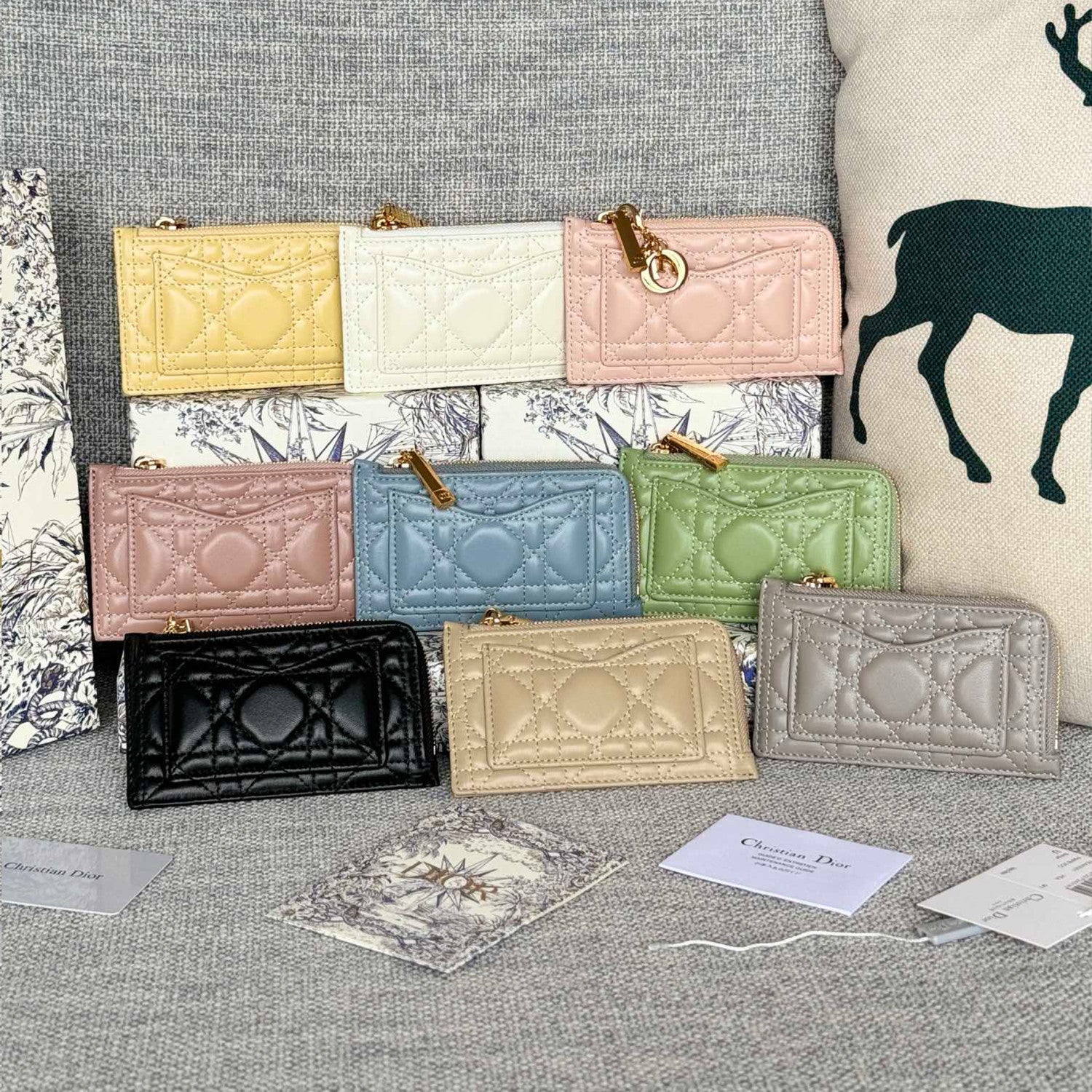 Dior Lady Dior Cosmos Zipped Card Holder Women's Fashion Temperament Logo Solid Colour Metal Decoration Card Case Card Holder Bag Bags S0965ONMJ  #81143