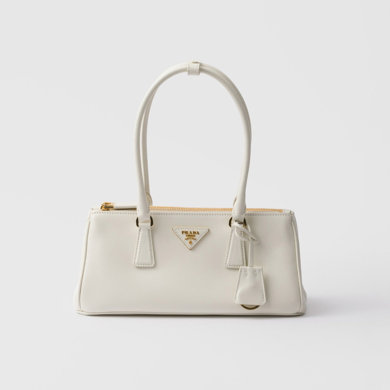 Prada Galleria Women's Classic Fashion Solid Color Metal Triangle Engraved Logo Calfskin Handbag Bags #78231