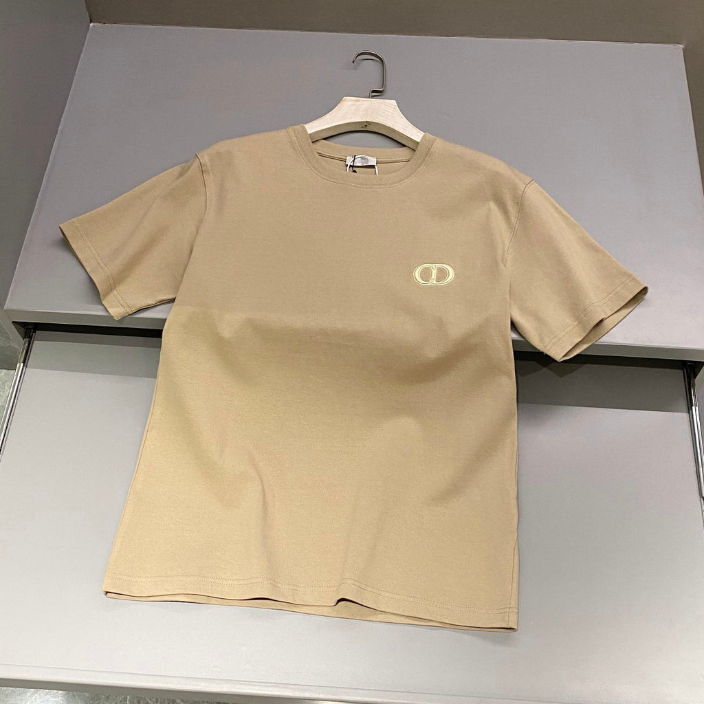 Dior Men's Summer Solid Color Embroidered Logo Round Neck Cotton Short Sleeve T-Shirt #99796