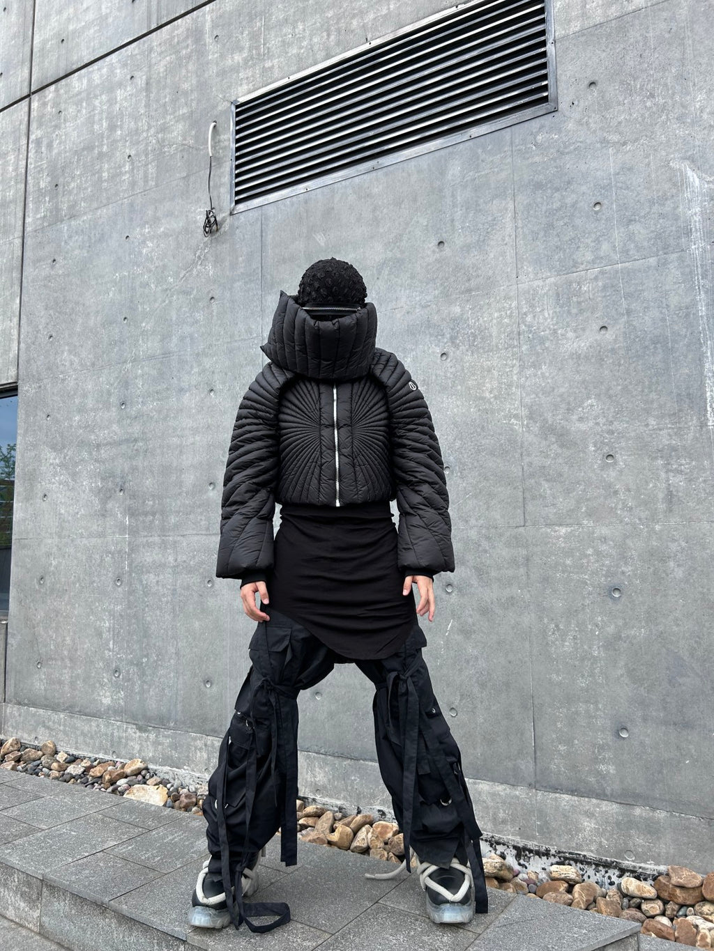 Moncler x Rick Owens Men Women Winter Solid Color Detachable Neck Collar Short Long Sleeve Puffer Down Jacket Black Fit Coat #8825