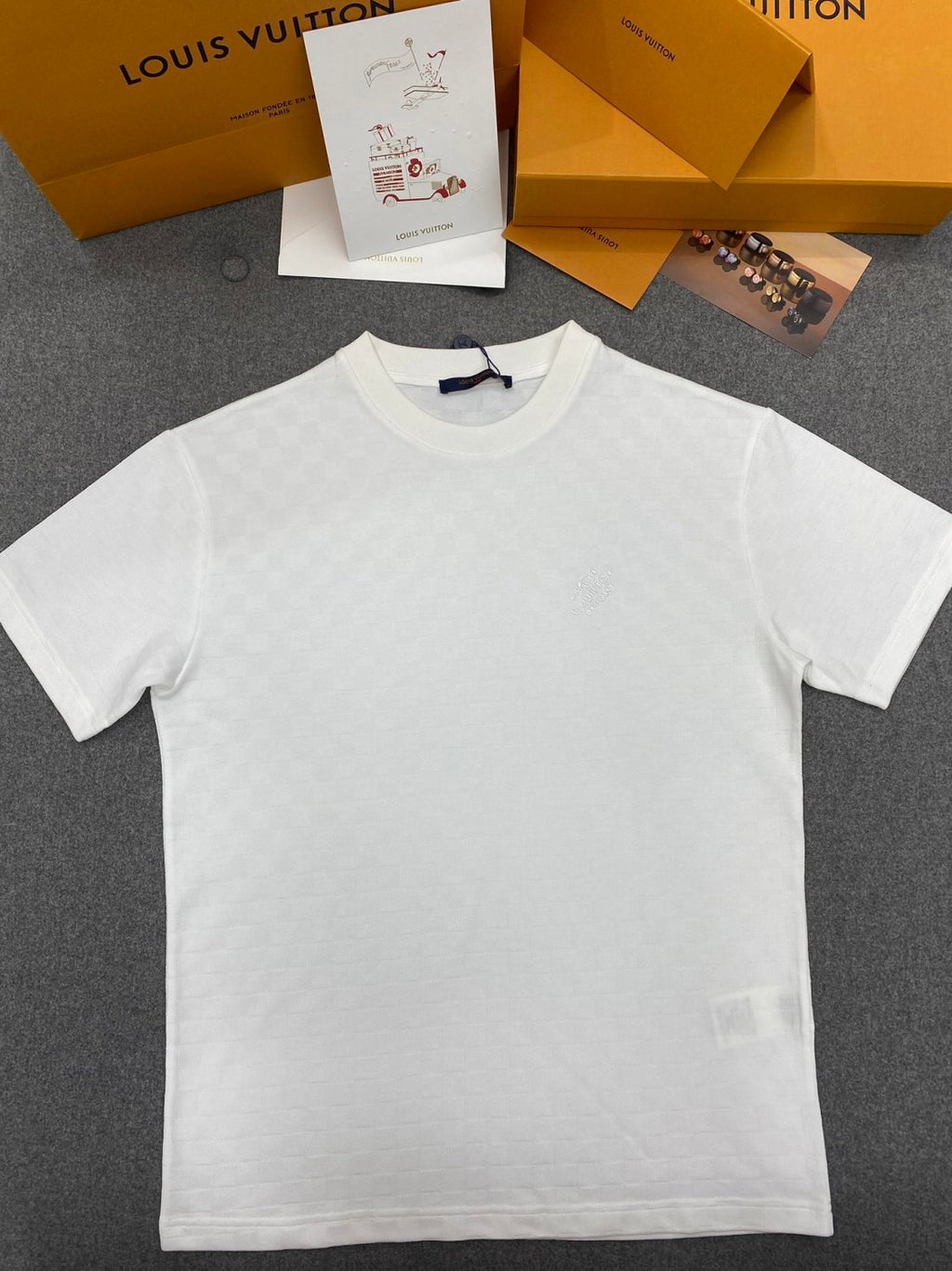 Louis Vuitton Men's Summer Solid Color Letter Logo Round Neck Cotton Short Sleeve T-Shirt #75784