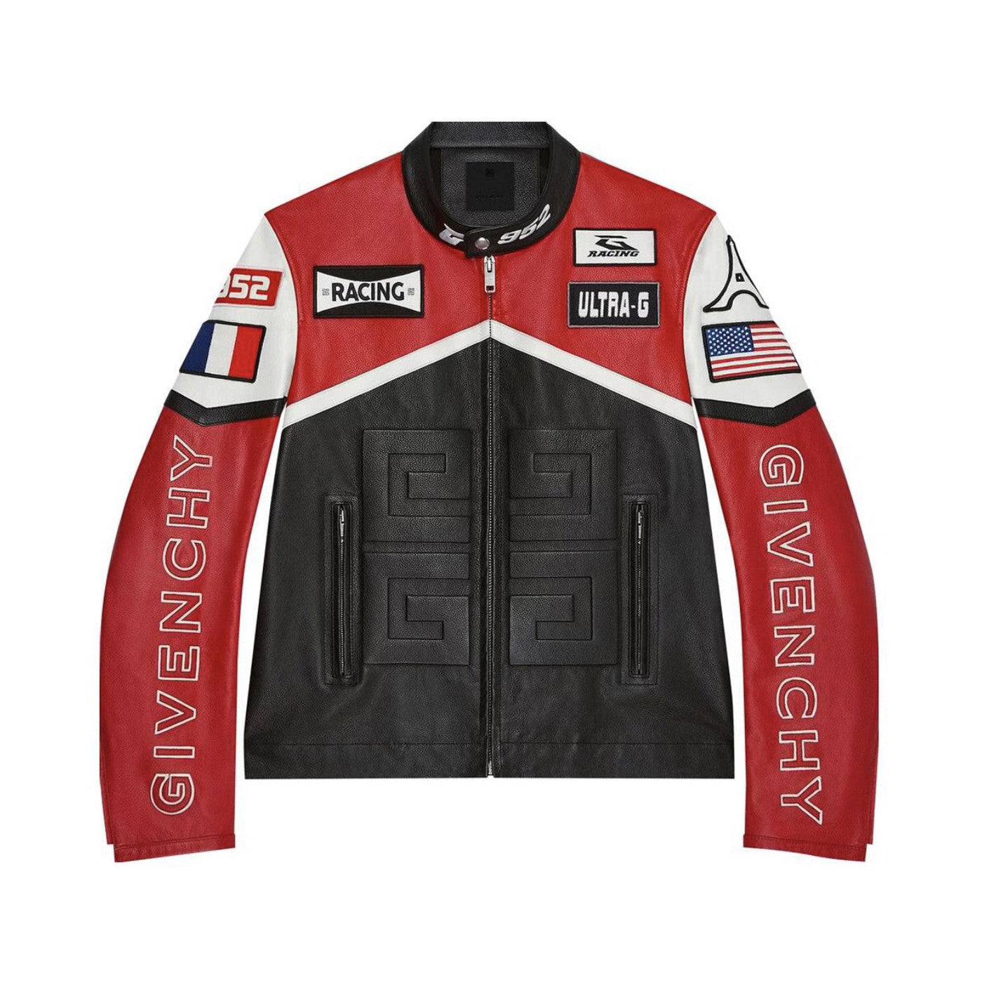 Givenchy Biker Leather Jacket Zip Up Coat #96276