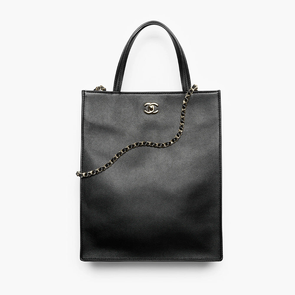 Chanel Small Shopping Bag In Calfskin With Gold-tone Hardware  Black 2026 Haute Artisanat Collection Rectangular Briefcase Bags AS6452 #197509
