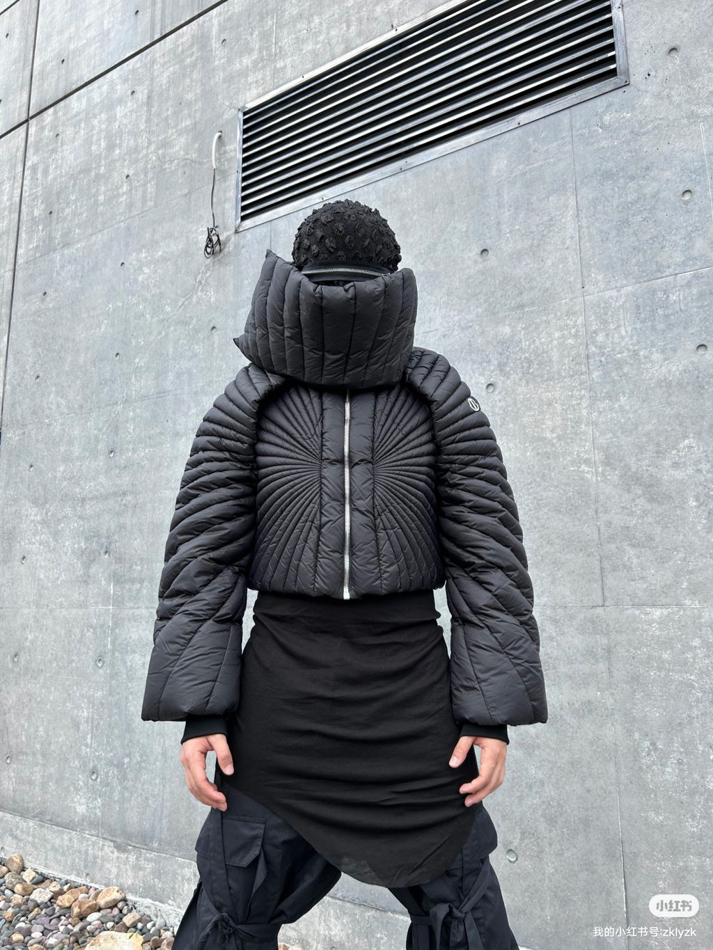Moncler x Rick Owens Men Women Winter Solid Color Detachable Neck Collar Short Long Sleeve Puffer Down Jacket Black Fit Coat #8825