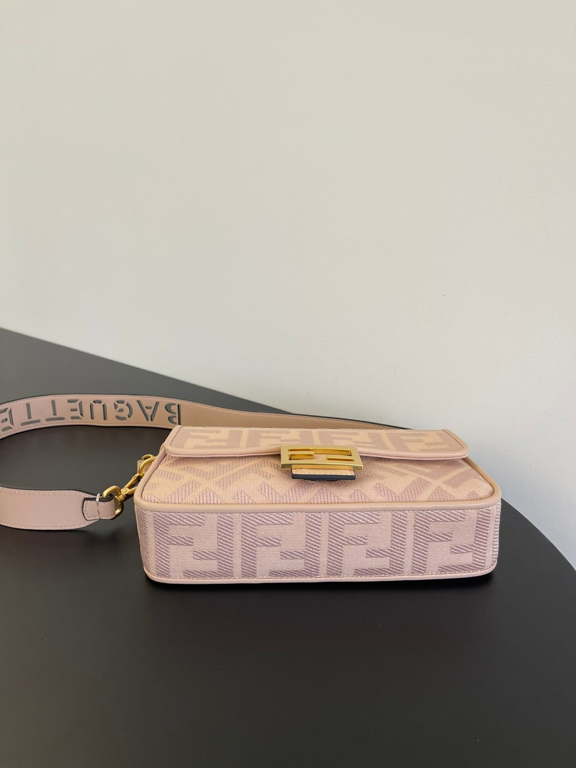 Fendi Women's FF Printed Flap Magnetic Clasp Closure Jacquard Fabric Baguette Bag Shoulder Tote Handbag Bags #76386