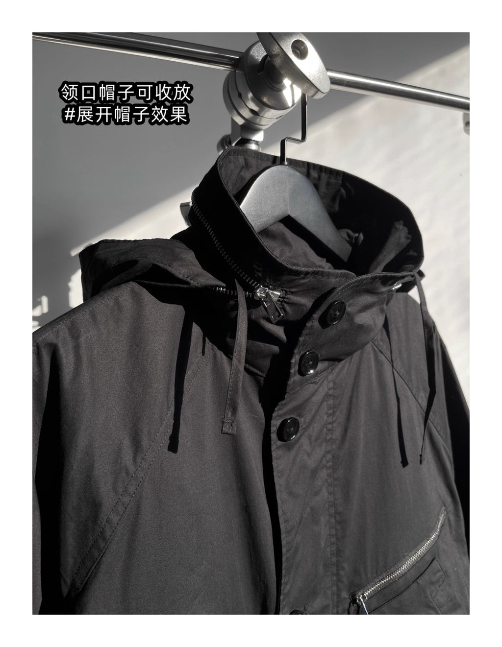 Lemaire Men's Fall And Winter Black Simple Loose Silhouette Paratrooper Workwear Zipper Jacket Tide Ngvp #2636