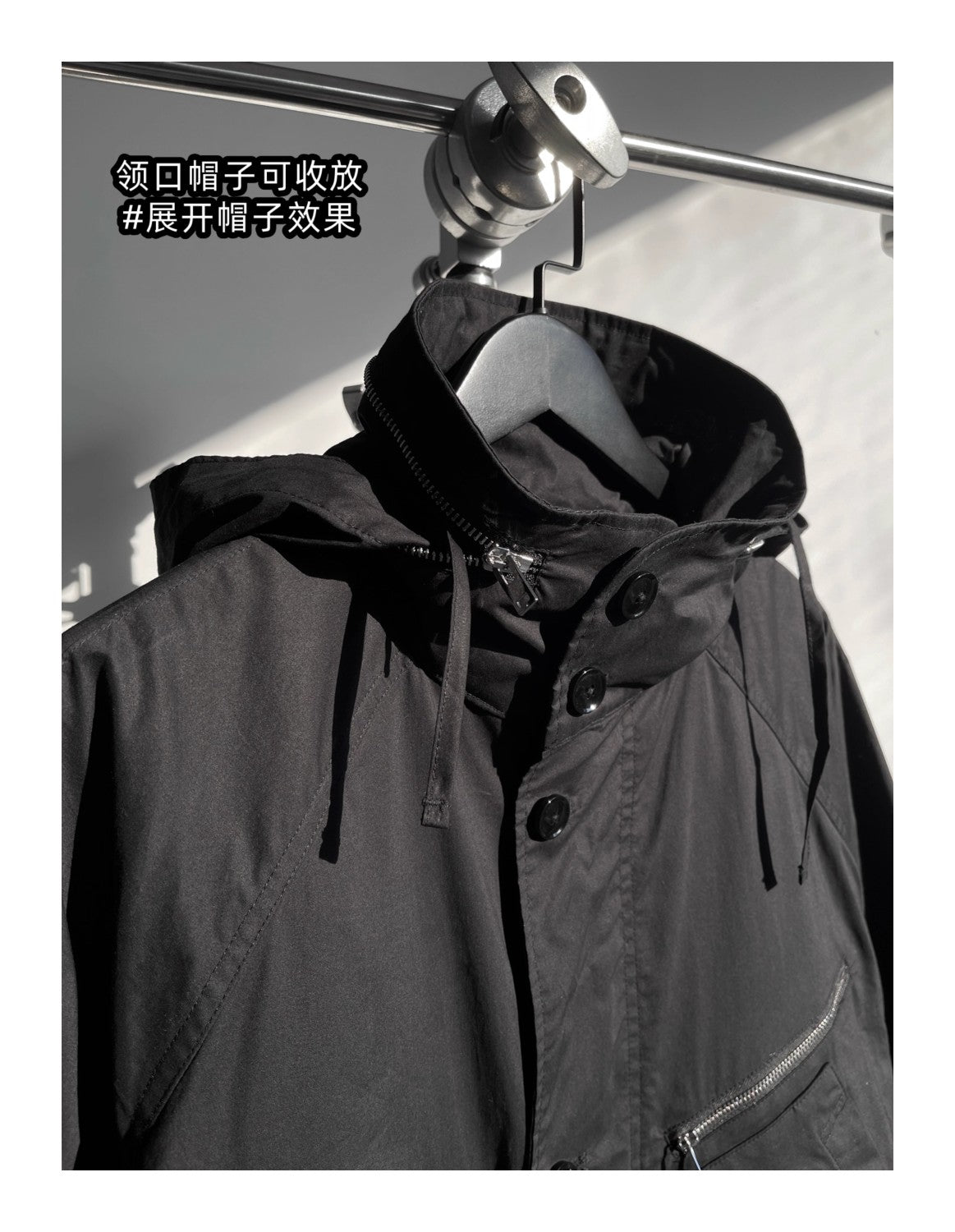 Lemaire Men's Fall And Winter Black Simple Loose Silhouette Paratrooper Workwear Zipper Jacket Tide Ngvp #2636