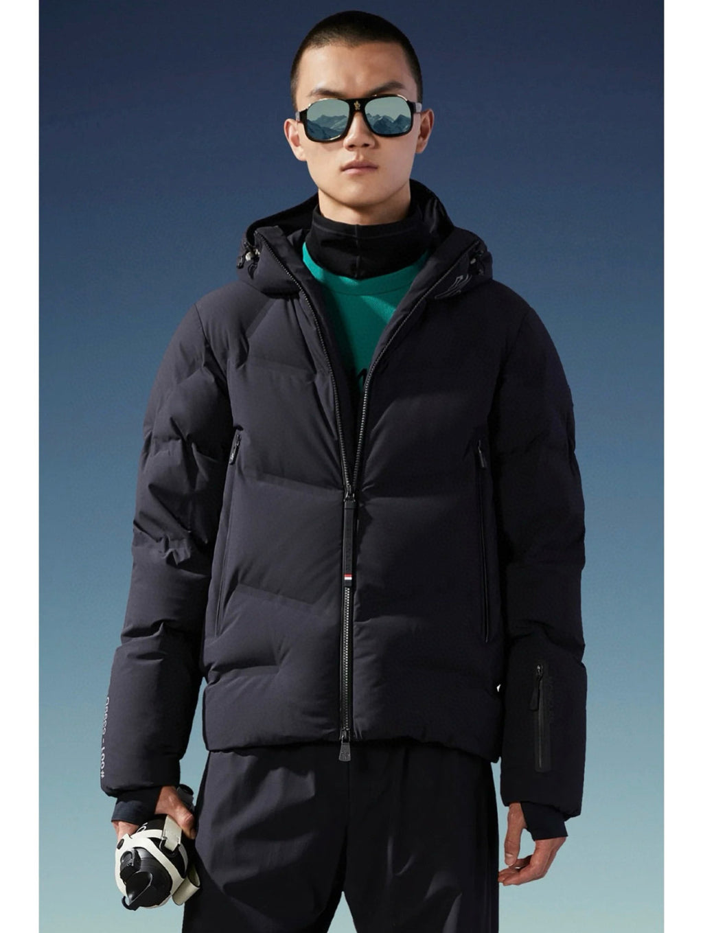 Moncler Men's Winter Solid Color Logo Printed Hooded Zipper Long Sleeve Arcesaz Short Puffer Down Jacket #98135