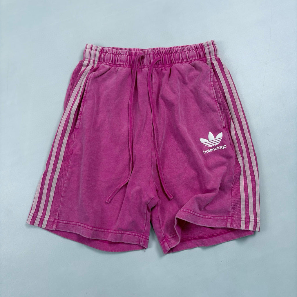 Balenciaga X Adidas Men's and Women's Summer Solid Color Stretch Waist Tie Cotton Shorts #77323