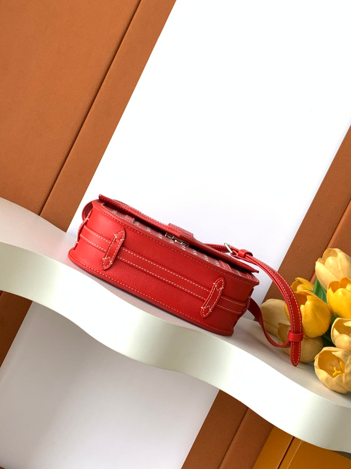 Moynat M Canvas Women's Fashion Classic Leather M Shaped Buckle Closure Adjustable Strap Crossbody Bag Shoulder Saddle Bag Bags #78713