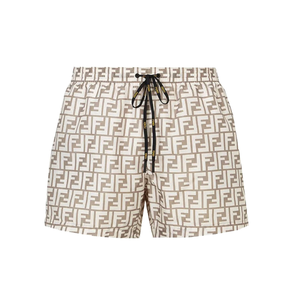 Fendi Men's Summer Solid Colour Letter Logo Print Bermuda Shorts #76237