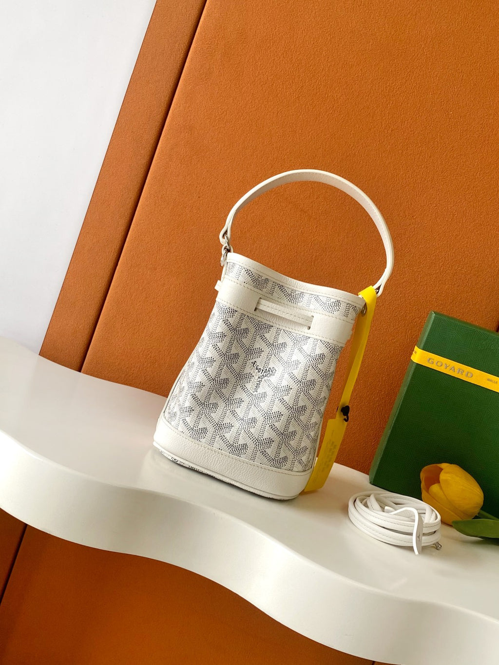 GOYARD Women's Petit Flot Mini Bucket Bag Logo Printed Drawstring Closure Shoulder Handbag Bag Bags PEFLOTMINTY10CL10P #81295