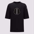 Moncler x Rick Owens Men's Summer Black Logo Print Loose Round Neck Short Sleeve T-Shirt #98317