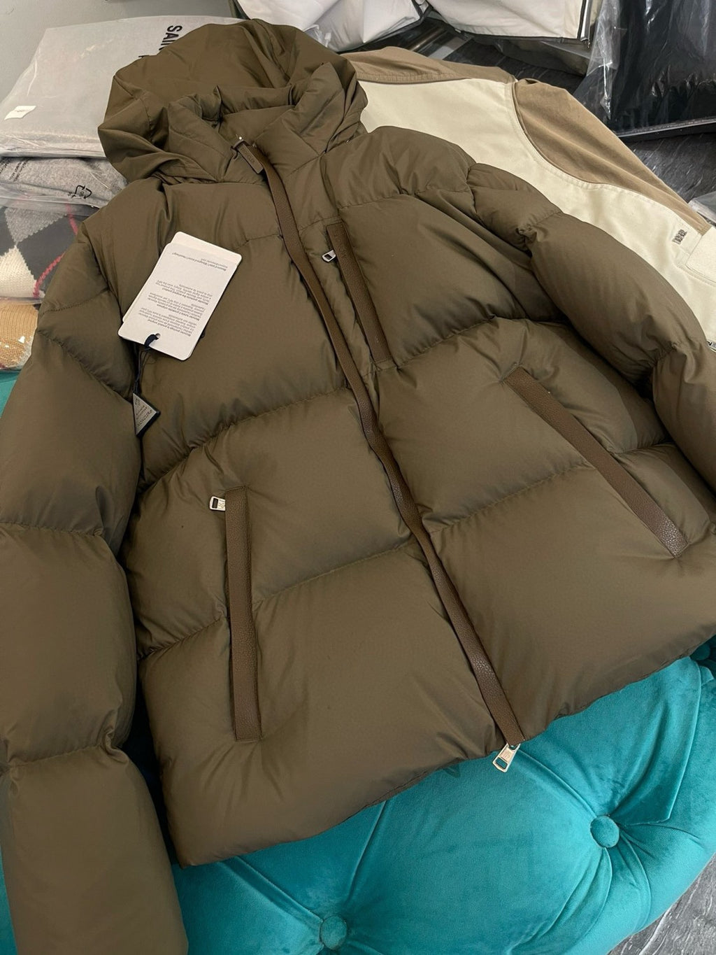 Moncler Men's Autumn and Winter Solid Color Standing Collar Zipper Long Sleeve Puffer Down Jacket #73584