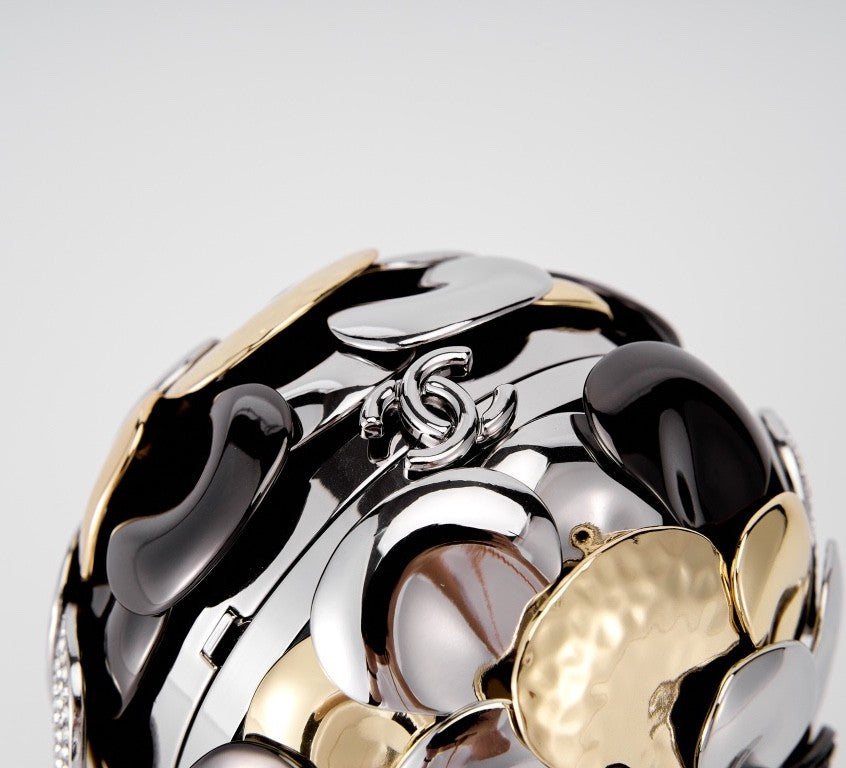 Chanel Collector's Series Camellia Ball Evening Clutch A Exquisite And Sophisticated Work Of Art Handcrafted From Solid Brass Bags Bag #195670