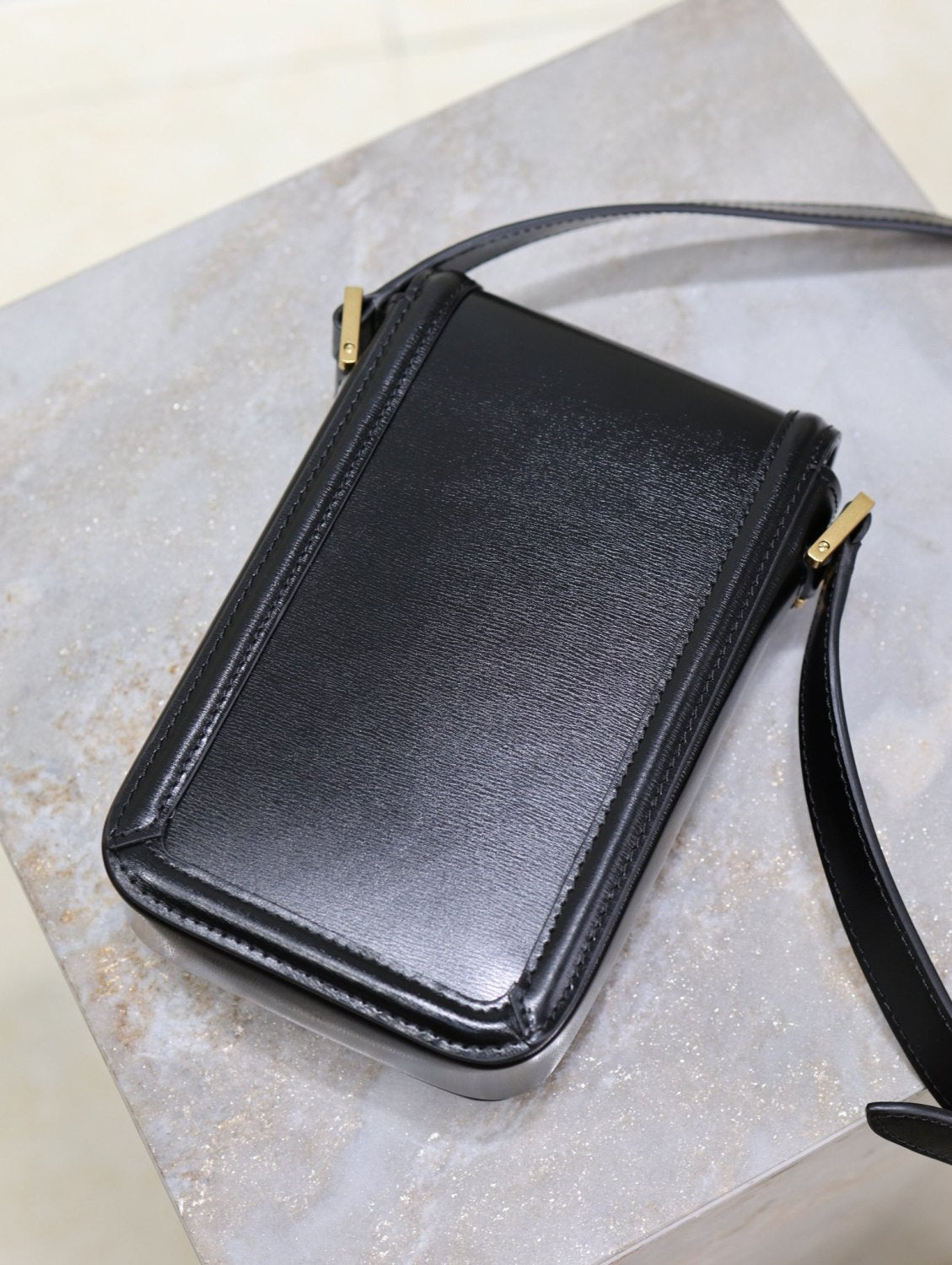 SAINT LAURENT SOLFERINO Mini Bag Women's Fashion Classic Black Leather Crossbody Bag with Gold Buckle and Adjustable Strap Bags 753963BWR0W1000 #78744