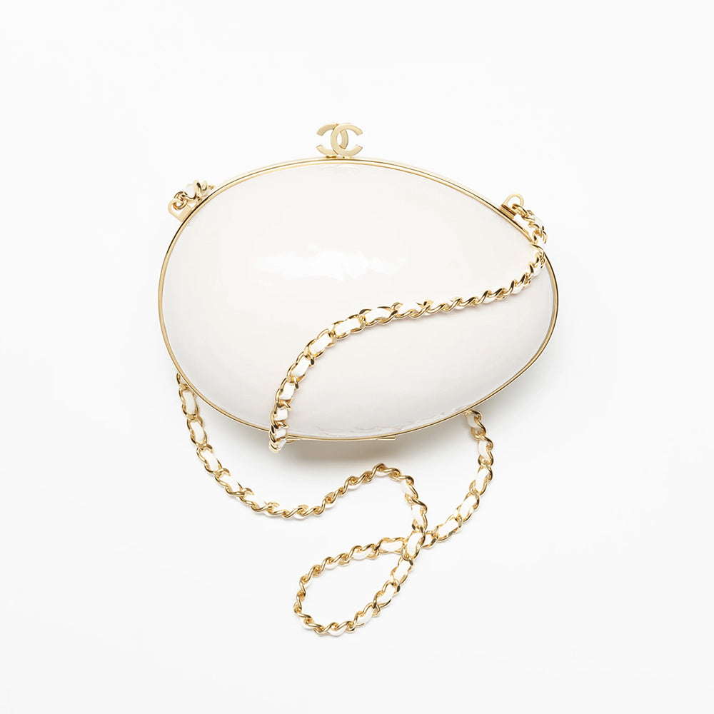 Chanel Egg Minaudiere Spring/summer 2026 Evening Bag Oval Design With A Metal Chain Shoulder Strap Combining Practicality And Style Bag Bags AS6271 #197463