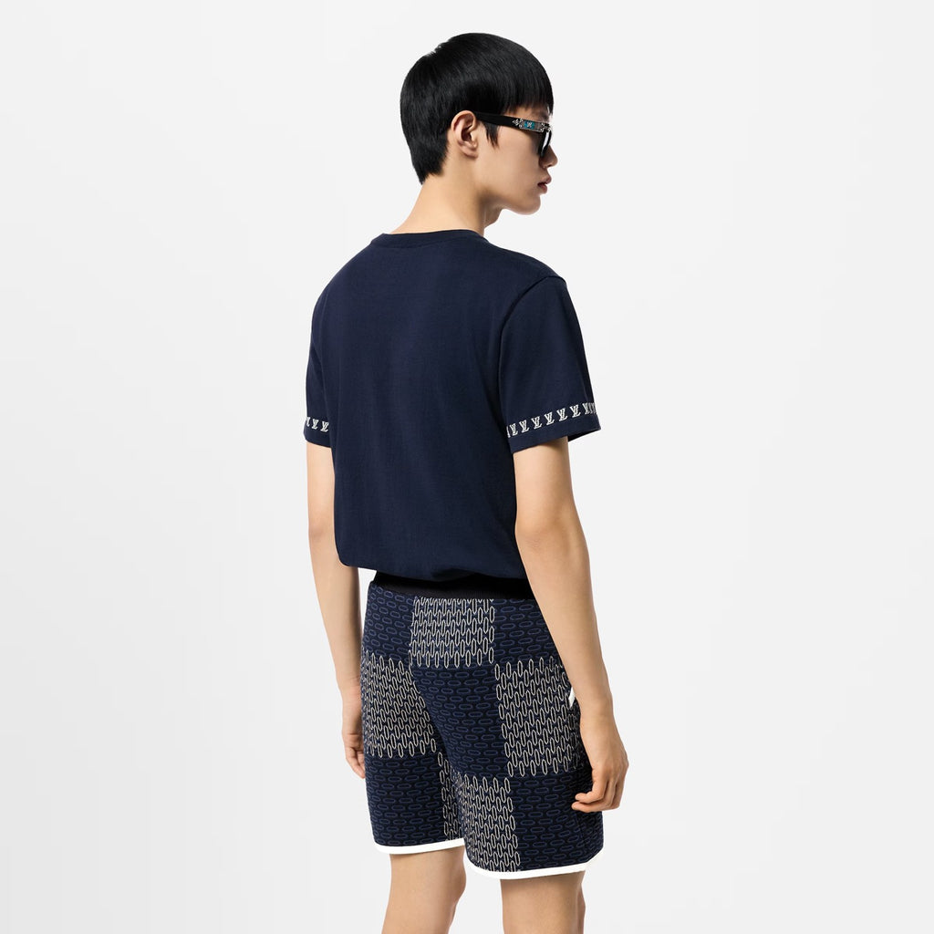 Louis Vuitton Men's Summer Jacquard Pattern Cotton Round Neck Short Sleeve T-Shirt #71896