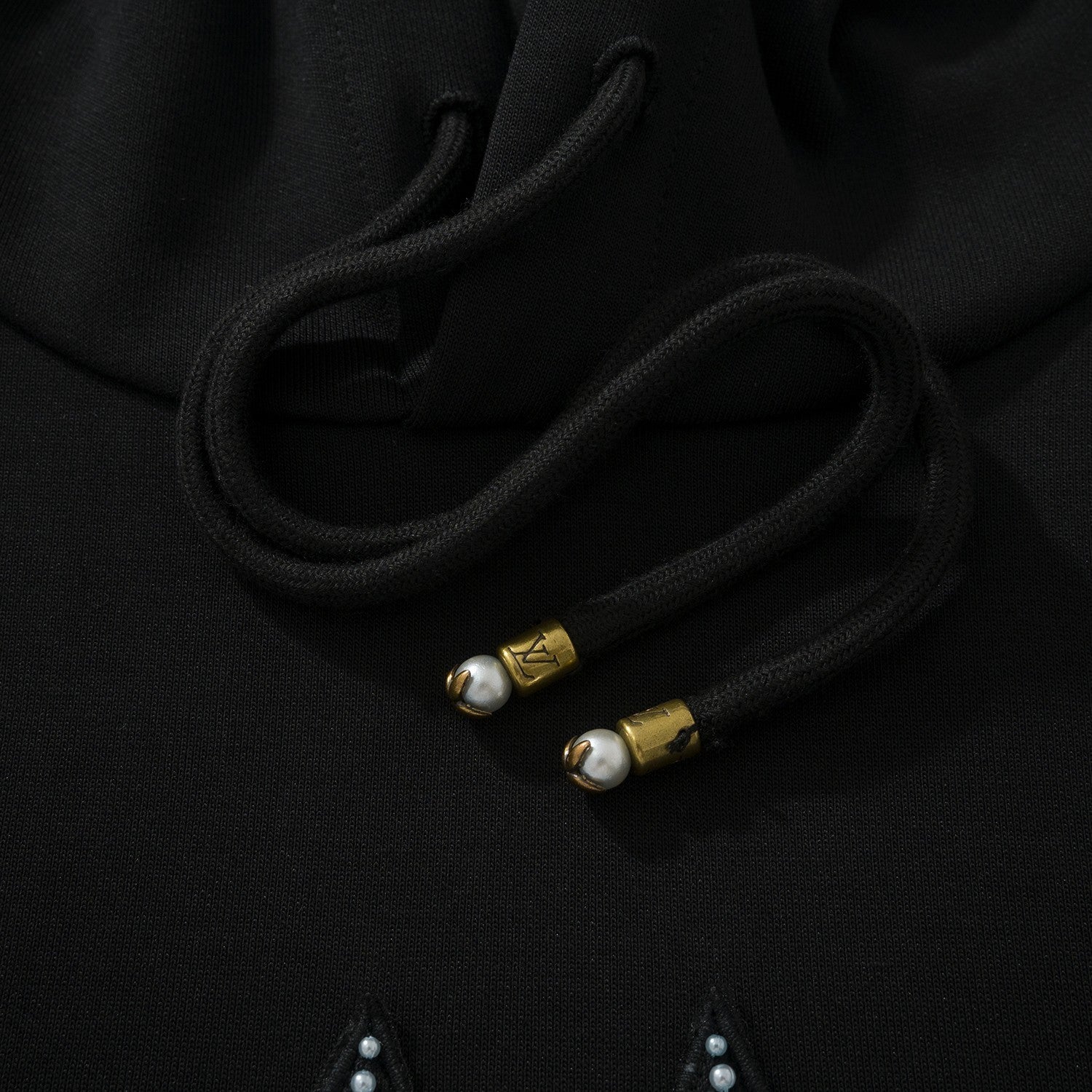 Louis Vuitton Men's Spring and Autumn Solid Color Beaded Logo Letter Long Sleeve Hooded Sweatshirt #74489