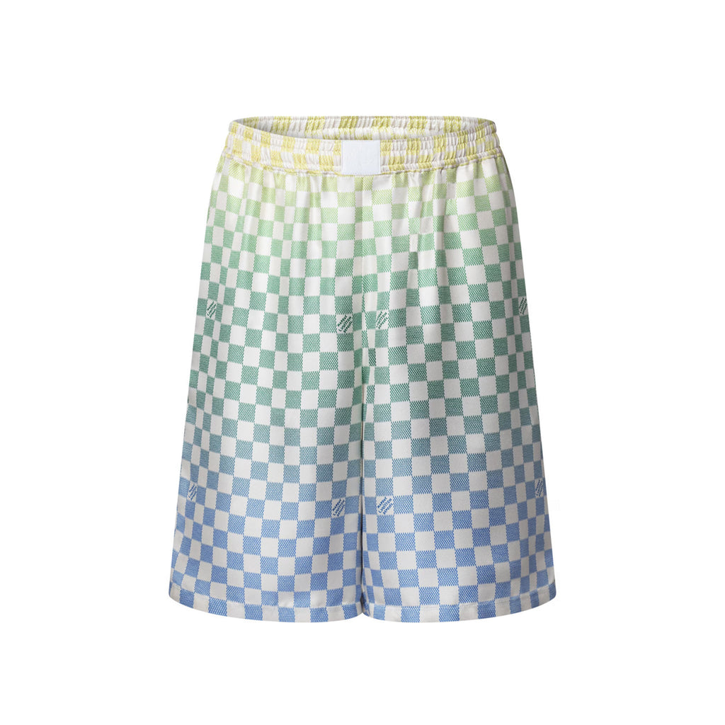 Louis Vuitton Men's Summer Colourful Letter Print Single Breasted Short Sleeve Shirt Casual Shorts Suit Set #76632