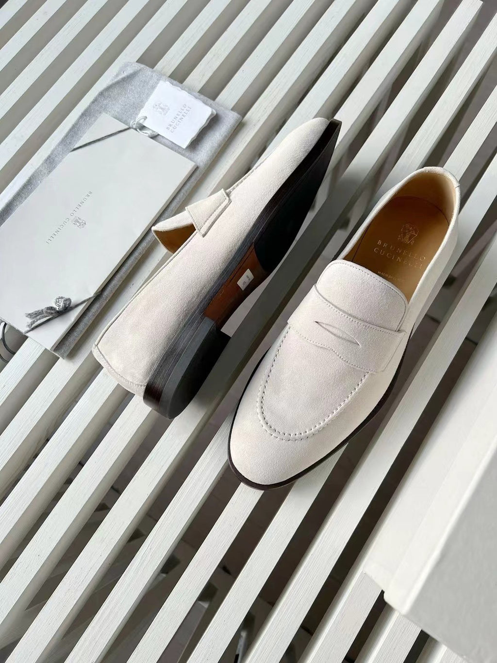 Brunello Cucinelli Men's Fall And Winter Suede Lefebvre Shoes Fashion Trend Business Casual One Foot Stirrup Lefebvre Shoes Temperament Driving Shoes Ngvp #2623