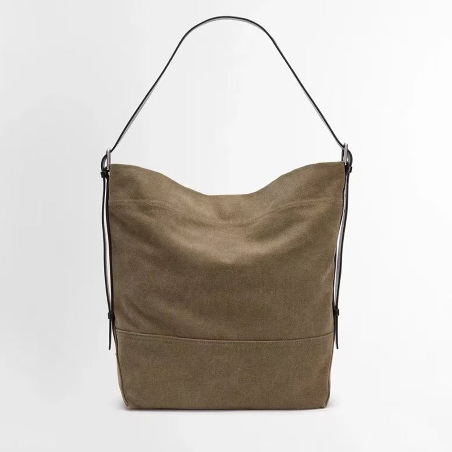 Lemaire Women's Canvas Adjustable Shoulder Strap Tote Bag Fashion Trend High Street Cowboy Splicing Large Capacity Handbag Shoulder Bag Ngvp #2432