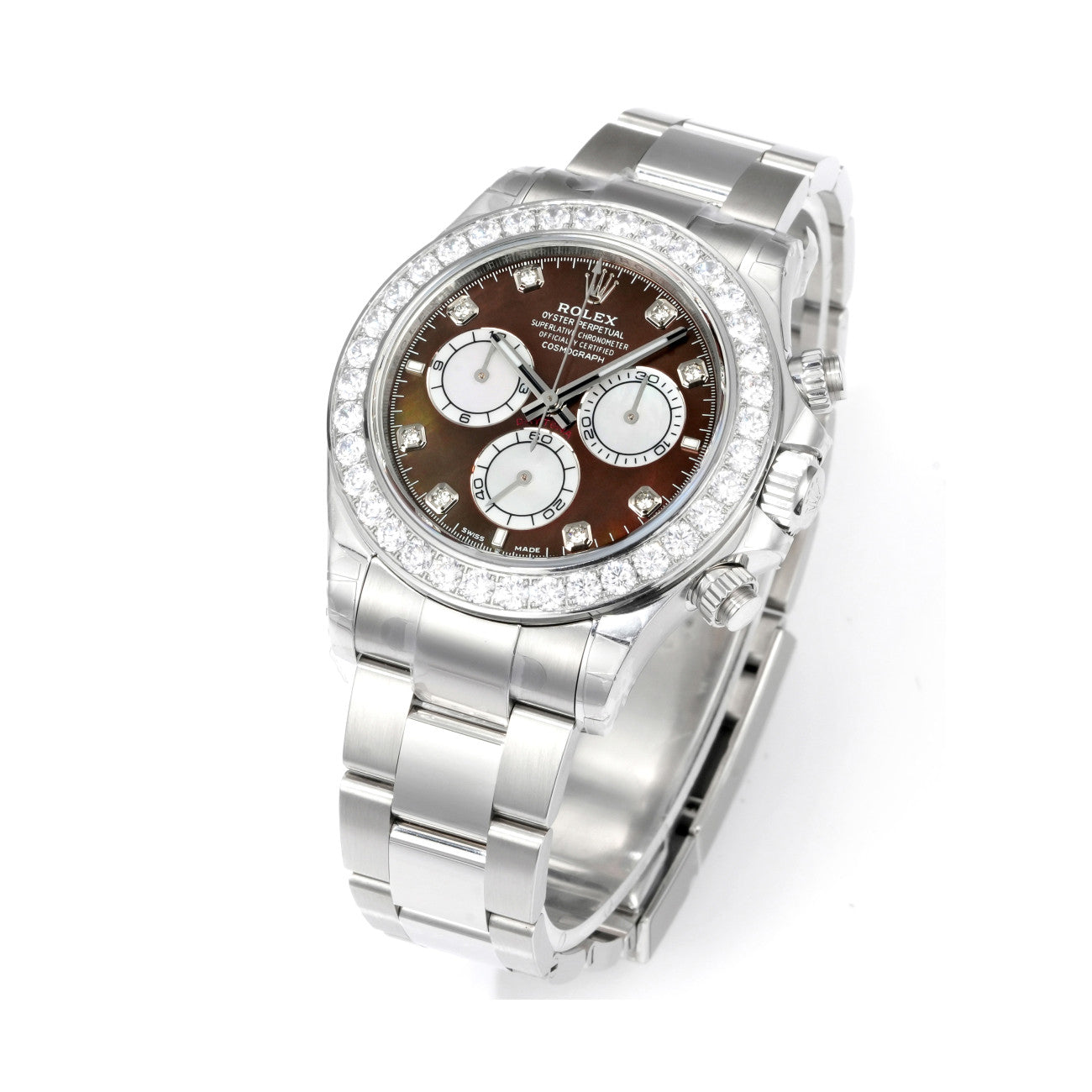 Rolex Men's Automatic Mechanical Movement 100 Meter Water Resistant Dial Watch with Diamonds #75356