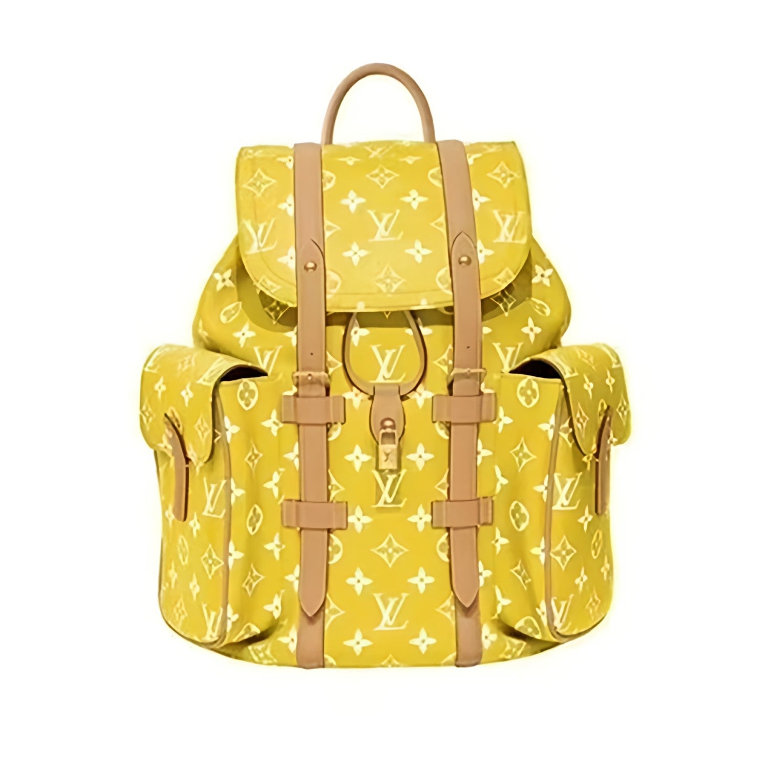 Louis Vuitton Christopher Monogram Taurillon Cow Leather Backpack Lv Men's Backpack With Floral Monogram In Blue Green And Yellow Bags #82792A