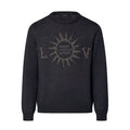 Louis Vuitton Men's Spring and Autumn Black Beaded Logo Geometric Print Round Neck Long Sleeve Sweater Pullover #72971