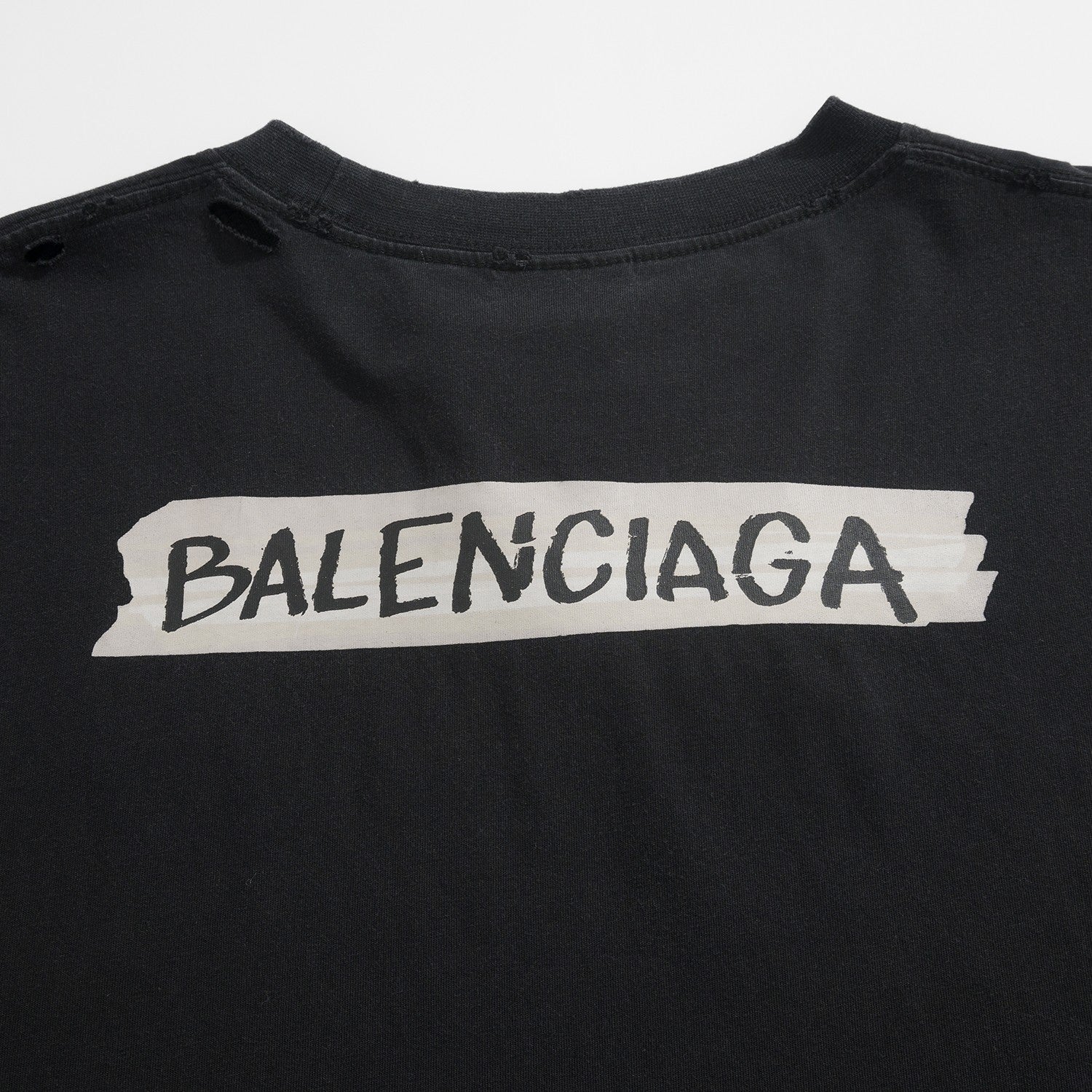Balenciaga Women's and Men's Masking Tape T-shirt Medium Fit in Faded Black #333475