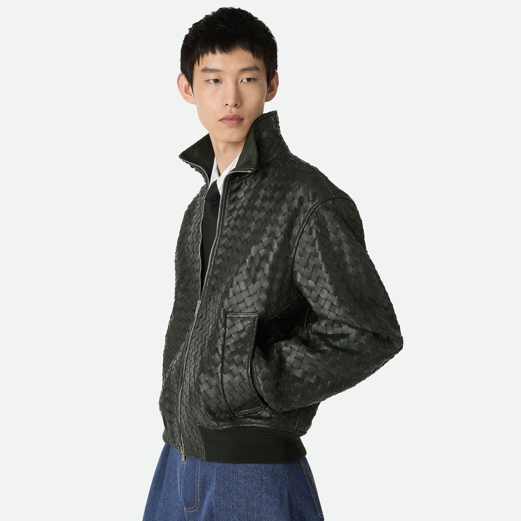 Bottega Veneta Men's And Women's Fall/Winter Fashion Casual Solid Color Hand Knitted Sheepskin Suede Zipper Jacket #78925