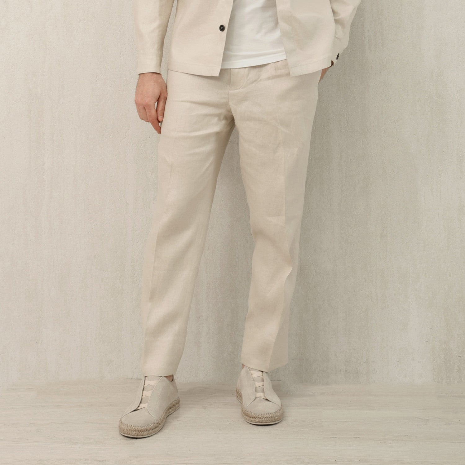 Ermenegildo Zegna Oasi Lino Oasis Linen Trousers Men's Spring And Summer Fashion Casual Comfortable Straight Trousers  Pants Ngvp #1575