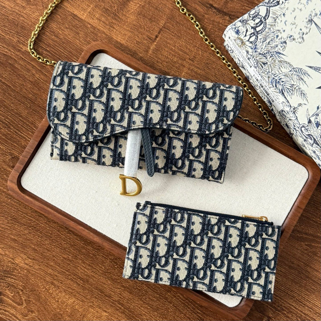 Dior Women's Fashion Classic Oblique Printed Embroidered Leather Saddle Chain Handbag Shoulder Bag Crossbody Bag Bags S5614CTZQ_M928 #78438