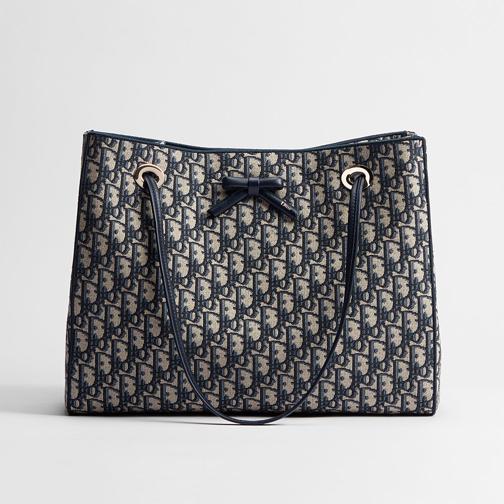 DIOR Medium Dior Promenade Shopping Bag Blue Dior Oblique Jacquard #376637