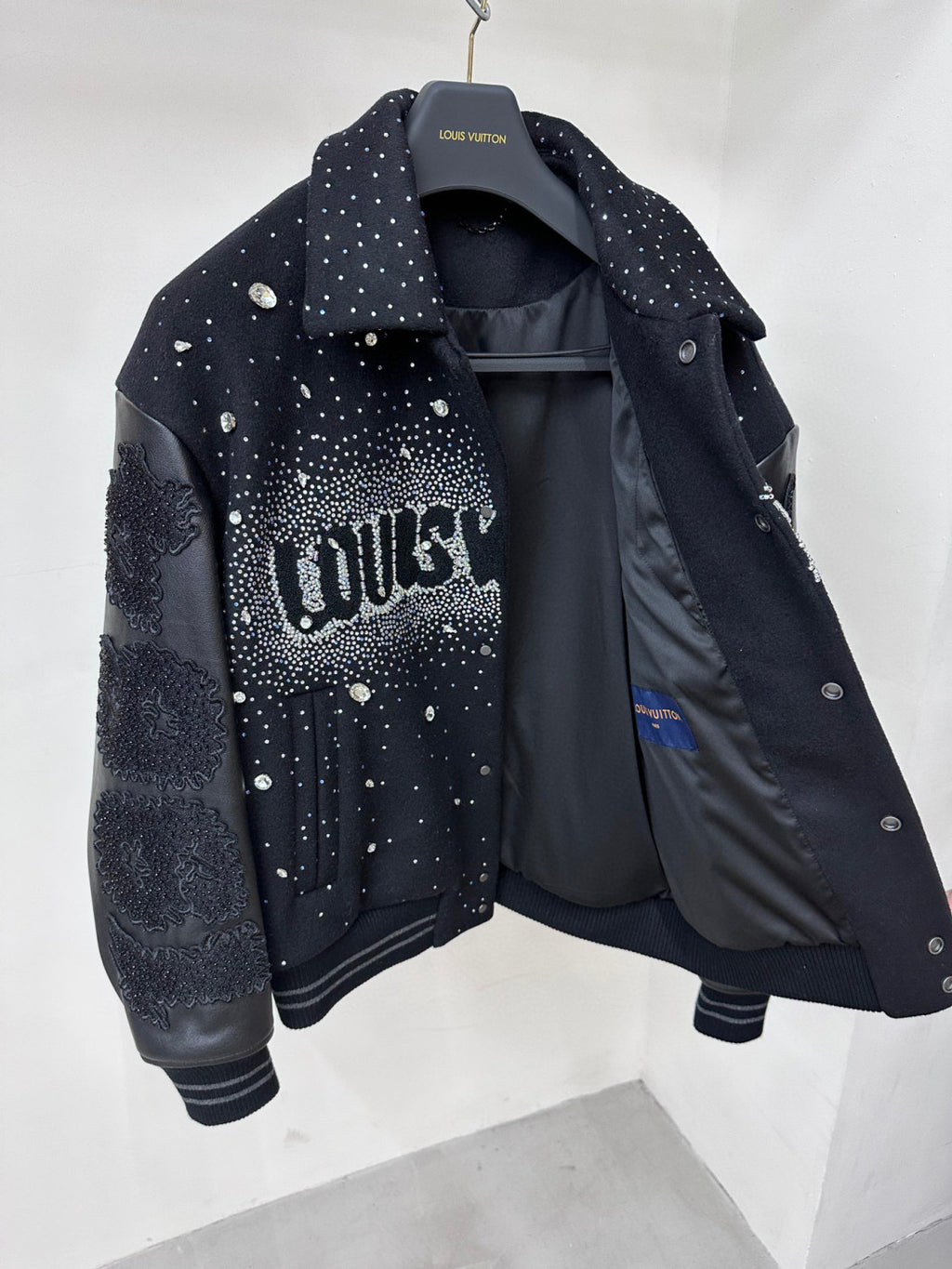 Louis Vuitton Rhinestone Lapel Button Down Jacket #96595