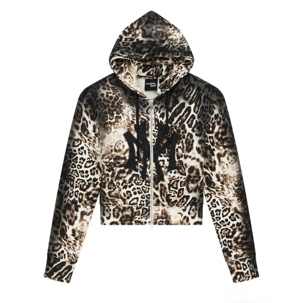 Mowalola x Ksubi Men's Women's Leopard Print Zipper Hooded Sweatshirt Spring And Autumn Cotton Long Sleeve Jacket Ngvp #1924