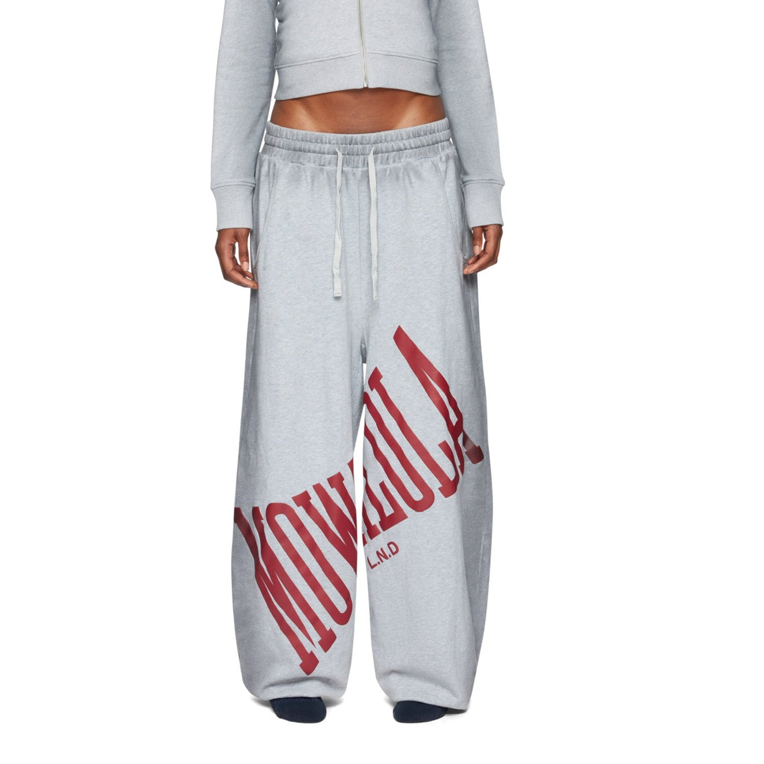 Mowalola Men's Women's Embroidered Four Seasons Solid Color Baggy Sweat Pants Casual Pants Ngvp #1851