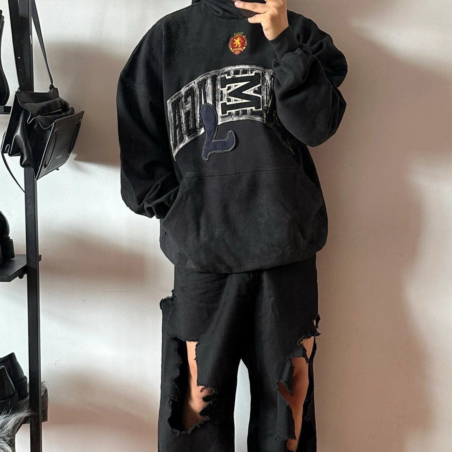 Balenciaga Men's Women's Spring And Autumn Fashion Retro Old Silhouette Washed Solid Color Cotton Casual Hooded Sweater Ngvp #7881