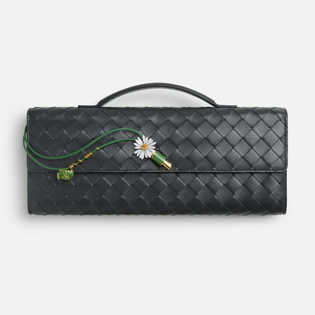 Bottega Veneta Andiamo Women's Fashion Classic Solid Color Knitted Daisy Adorned Clutch Tote Handbag Bag Bags 836810V4SCH5969 #78926