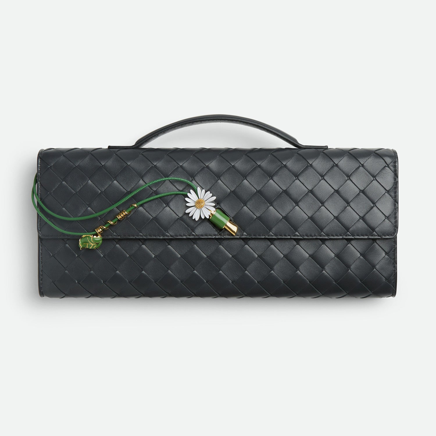 Bottega Veneta Andiamo Women's Fashion Classic Solid Color Knitted Daisy Adorned Clutch Tote Handbag Bag Bags 836810V4SCH5969 #78926