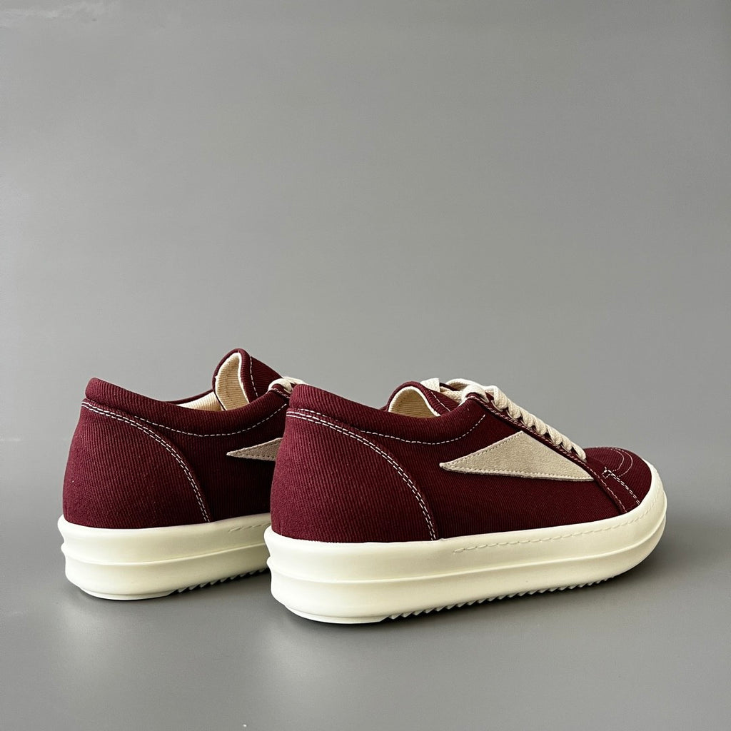 Rick Owens DRKSHDW Men's And Women's Spring/Summer Fashion Casual Round Toe Lace Up Low Top Twill Canvas Shoes #78281
